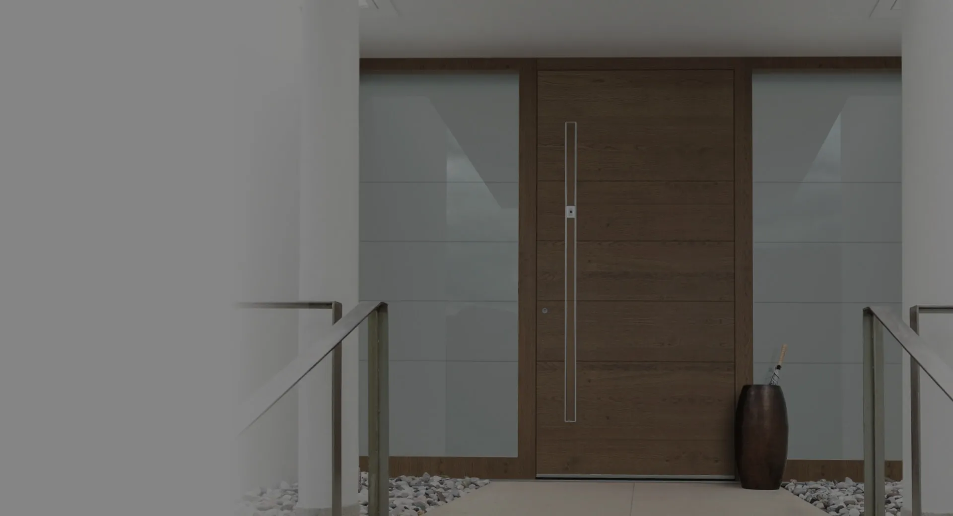 Modern wood front door