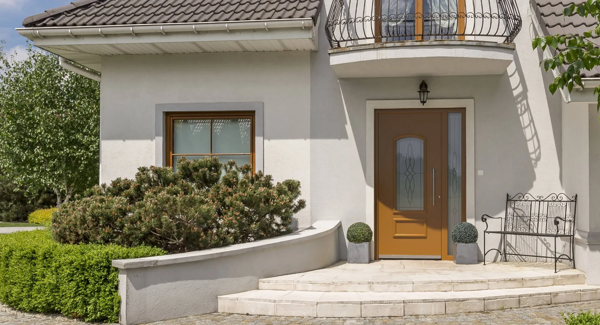 A fully glazed front door
