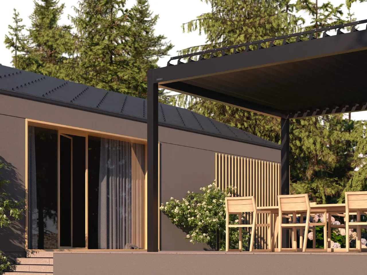 Terrassenüberdachung mit Seitenwand