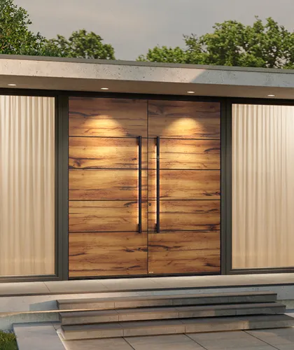 Aluminij je najpogostejša izbira materiala za sodobna velika vrata