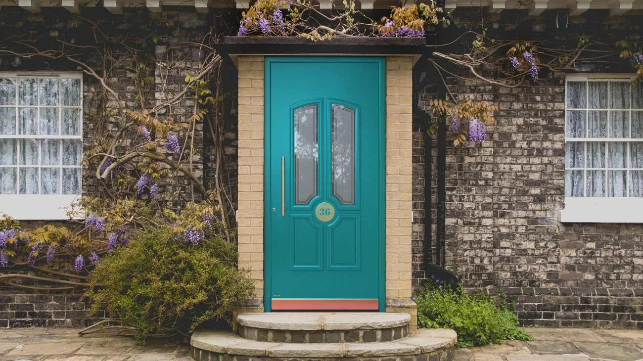 Aluminium and wood front door