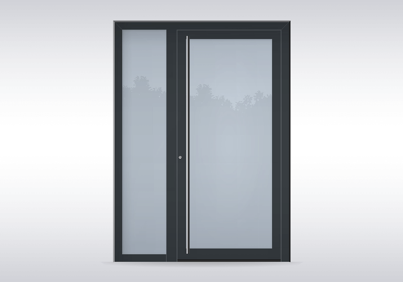 Single-leaf door with side light