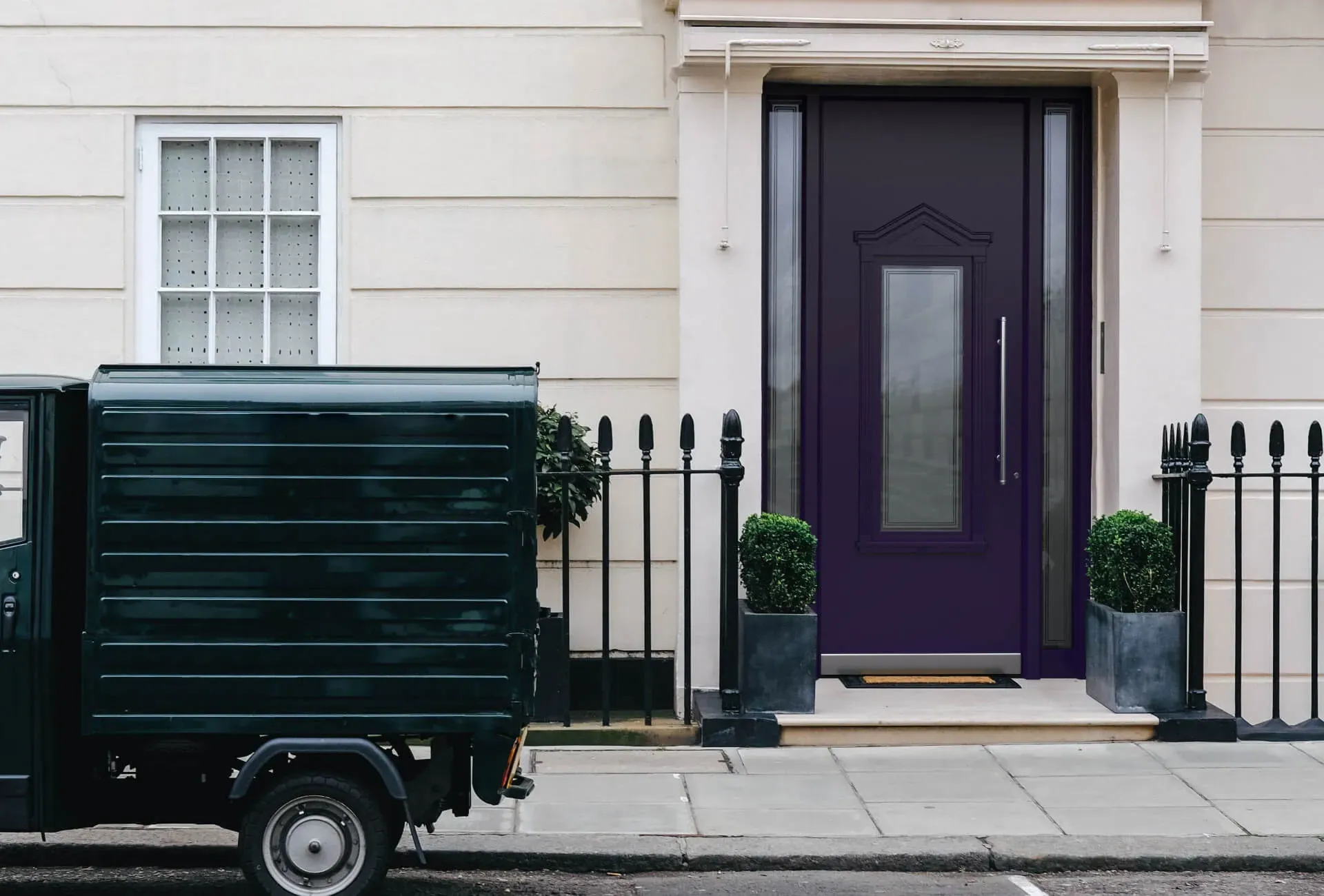 Aubergine front doors