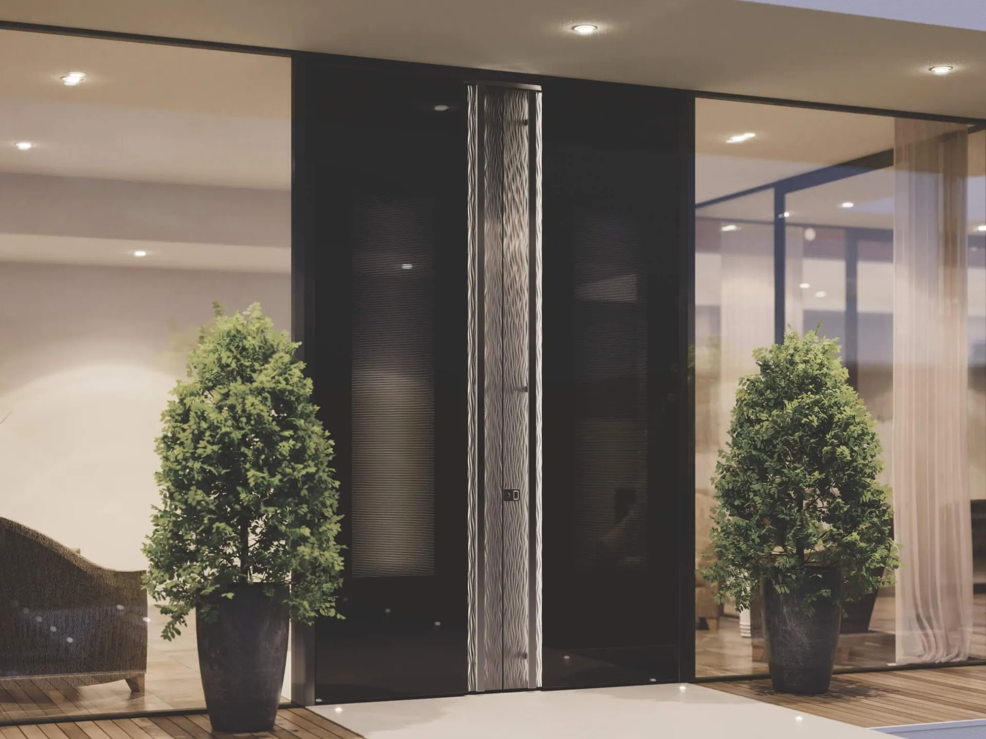 Modern aluminium front door with durable finishes and colour options