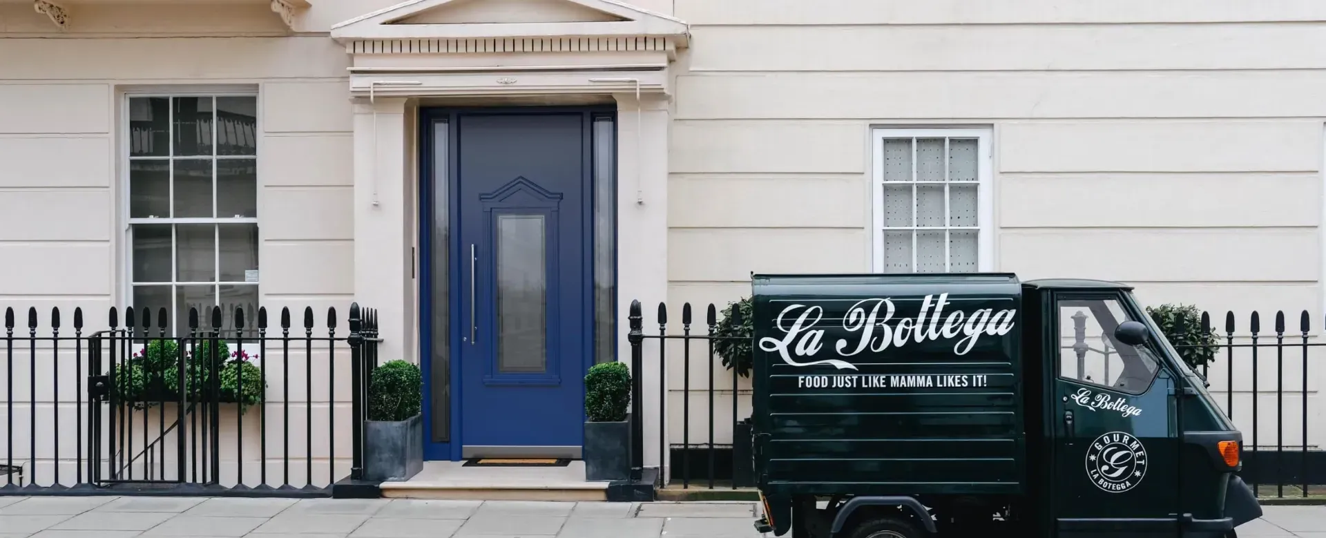 Blue front doors with durable color