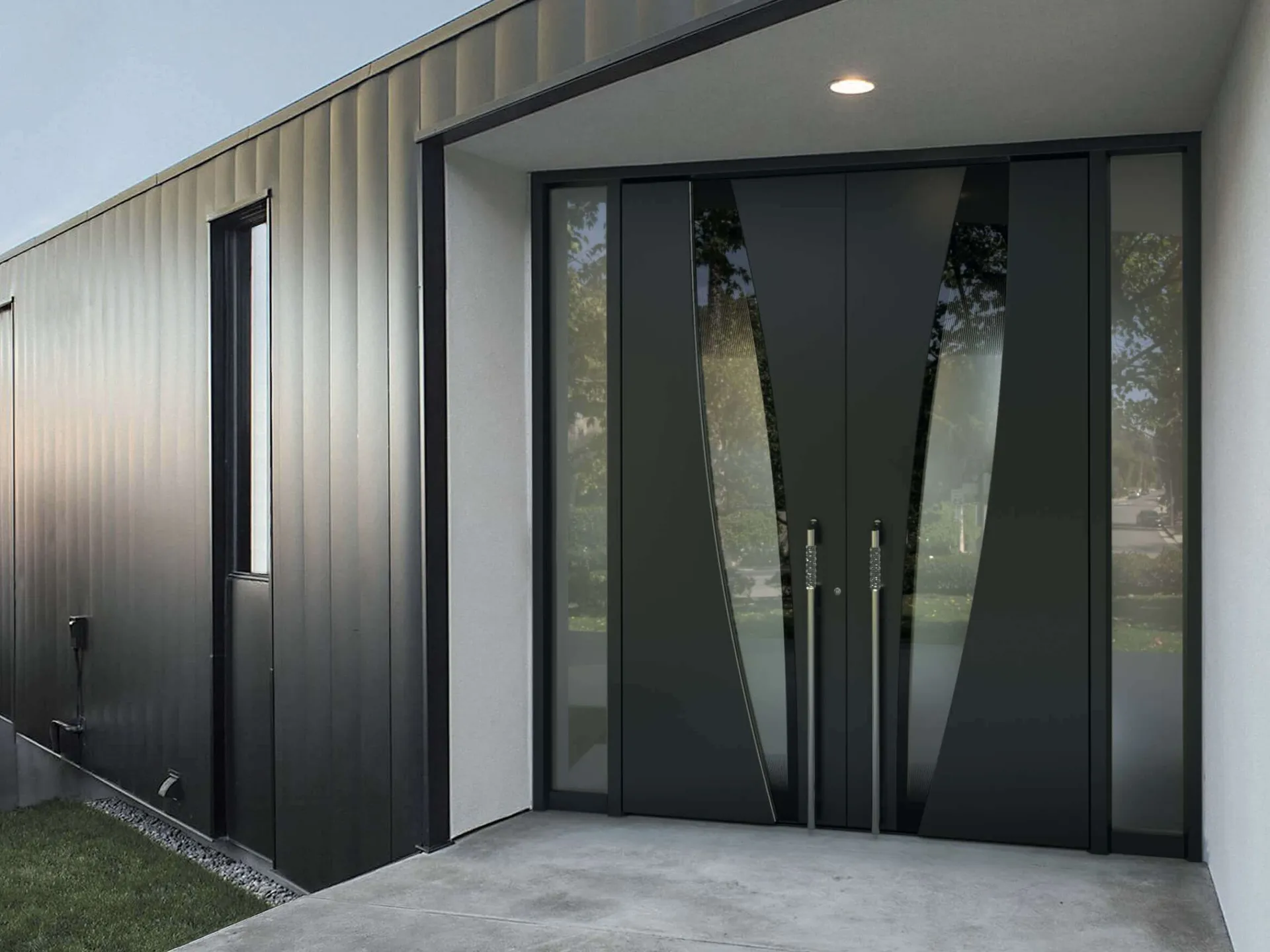Business double front door