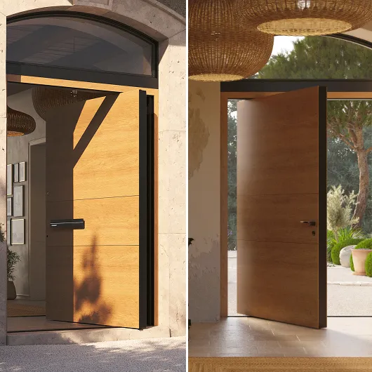 Comparison of the color of the door leaf outside and inside