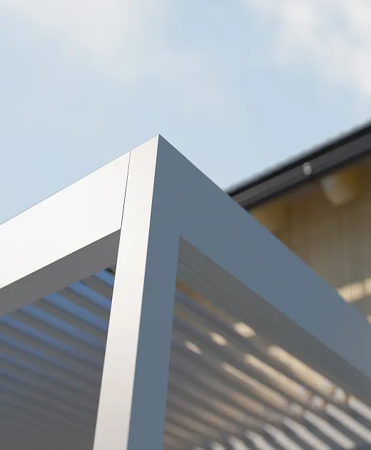 Reinforced cross-construction of the pergola