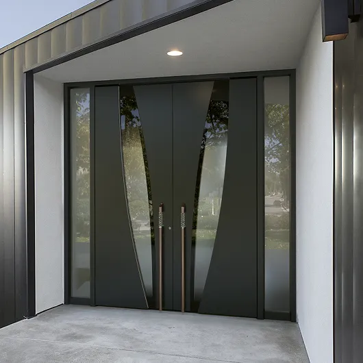 Doors with glass elements