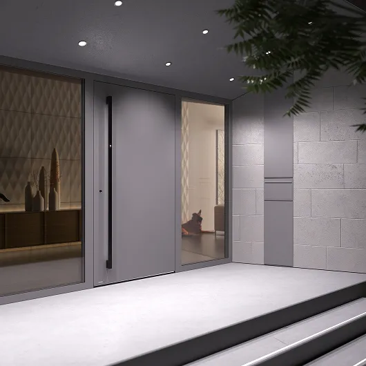 Glas Eingangstür mit viel Licht