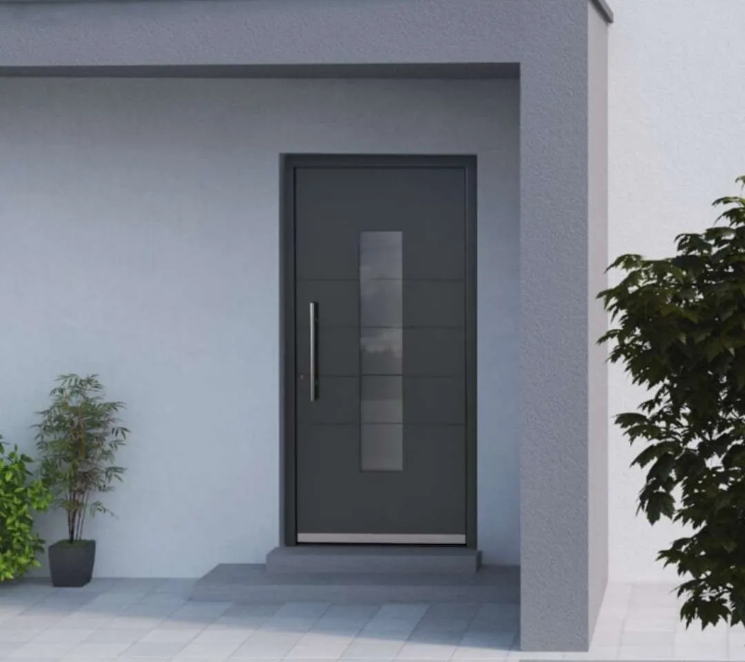 Nebeneingangstüren in Grau