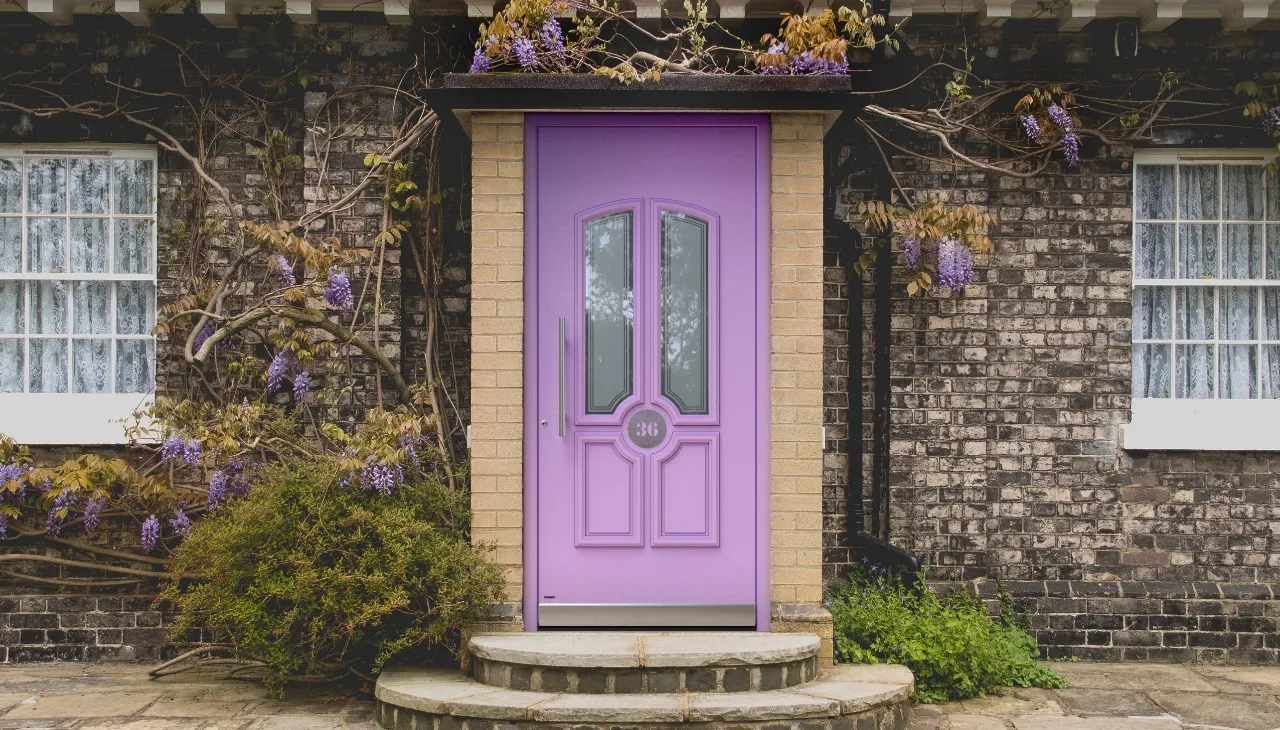 Lilac front doors