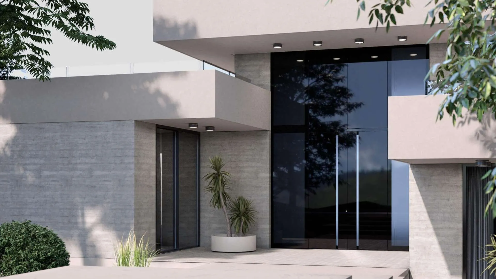 Grosse Haustüren in Glas