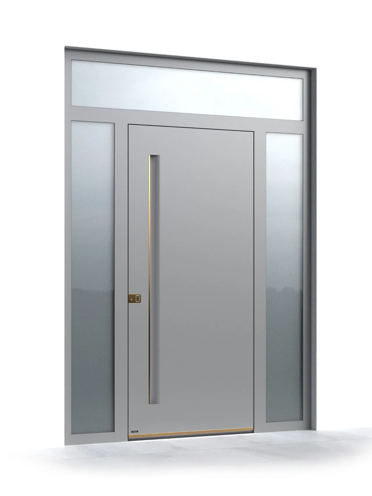 Glasflächen über den Eingangstüren