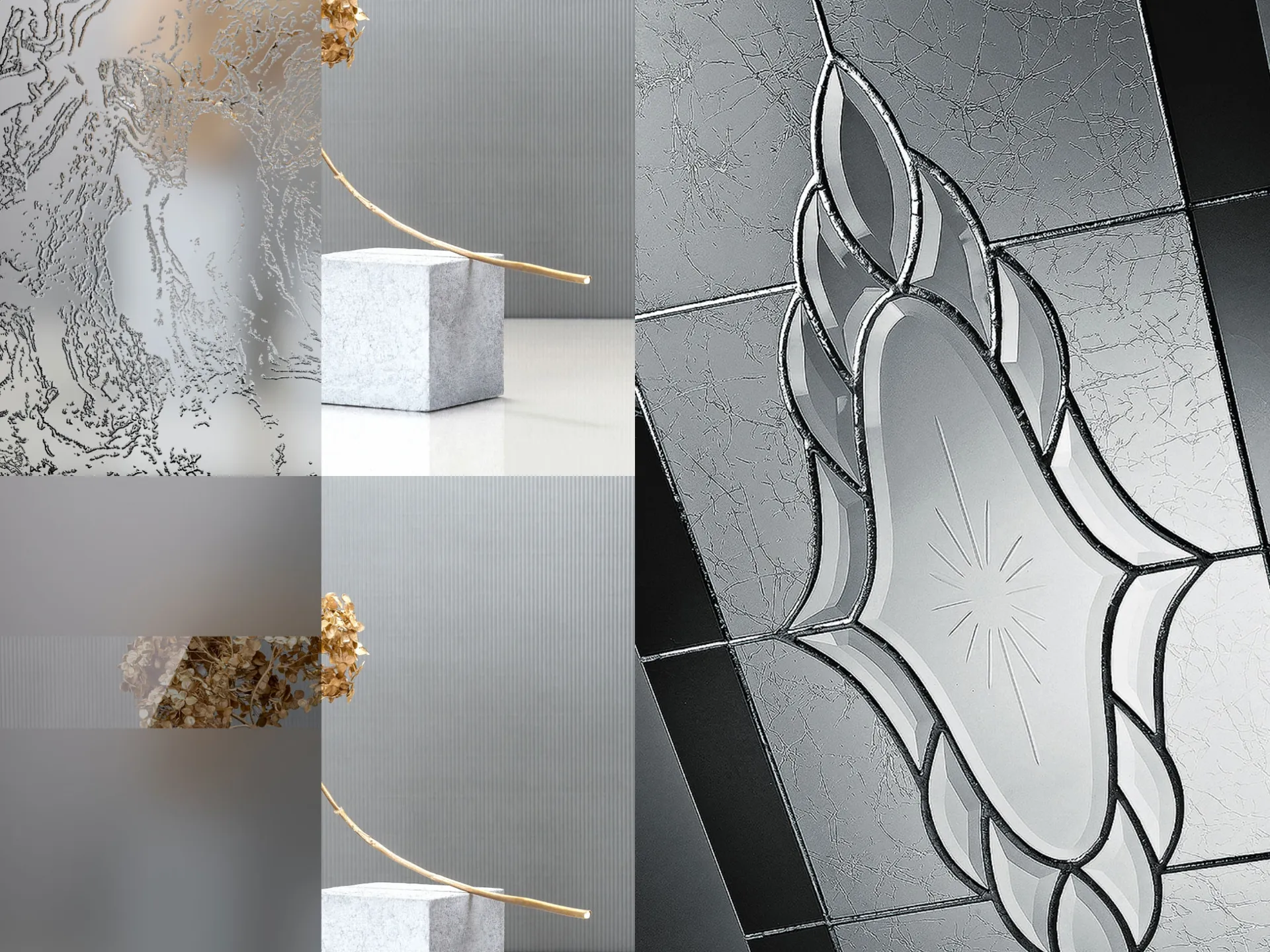 Decorative tempered glass and glazing
