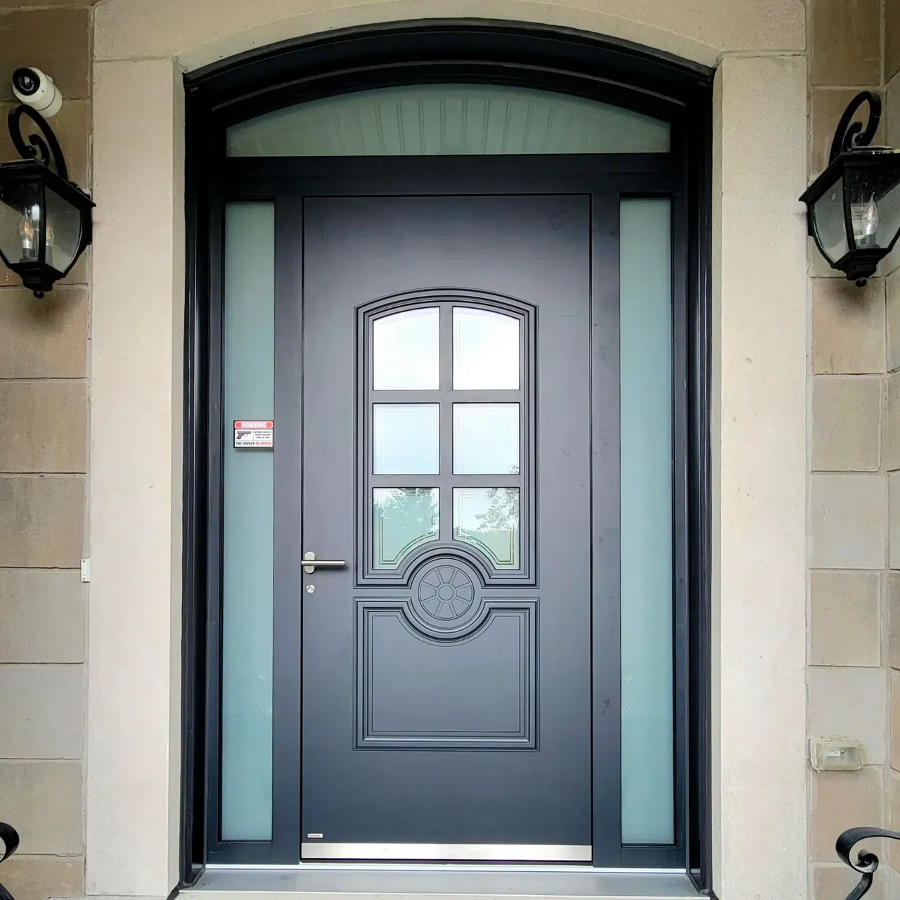 Grau Haustüren in Glas