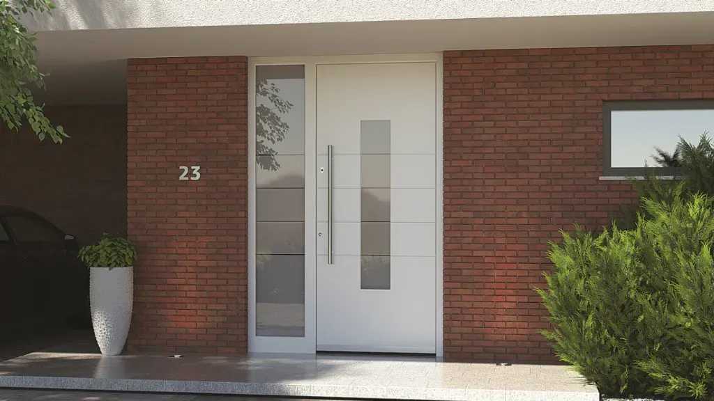 Aluminium Haustür Weiß