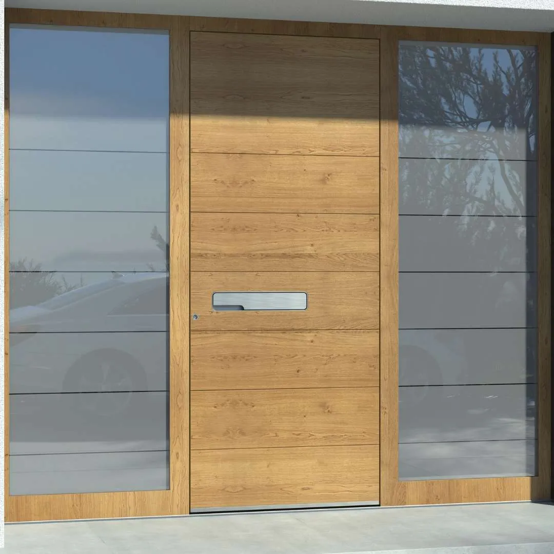 Stilvolle Haustür in Holzoptik