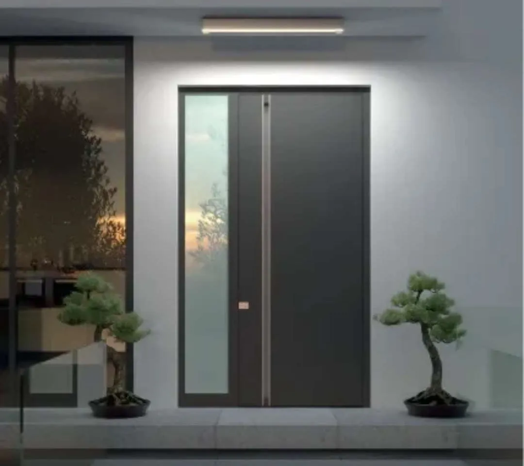 Alu haustür in Grau