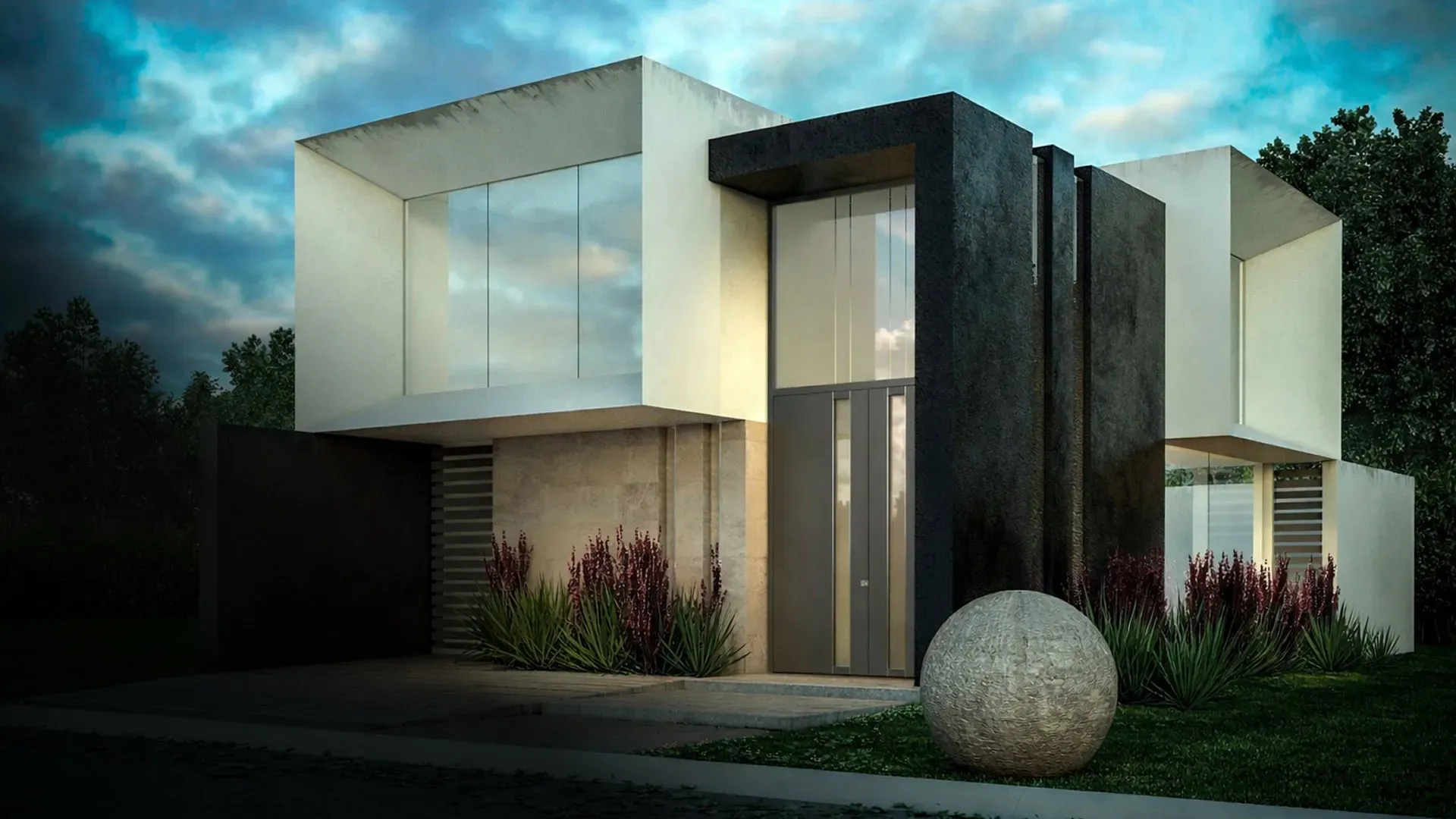 Haustür mit Seitenteil und Oberlicht