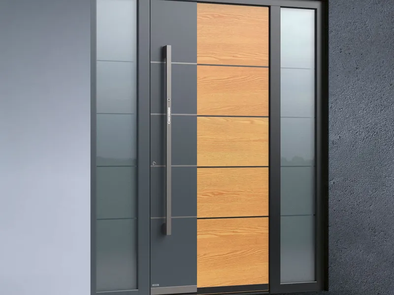 Kolekcija črnih in kovinsko sivih dodatkov za vrata