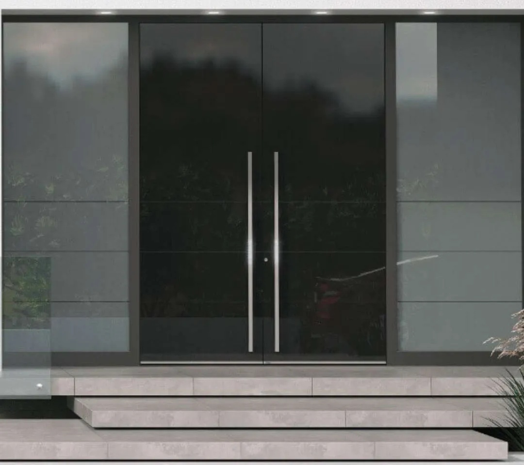 Zweflüglige Türen in Glas