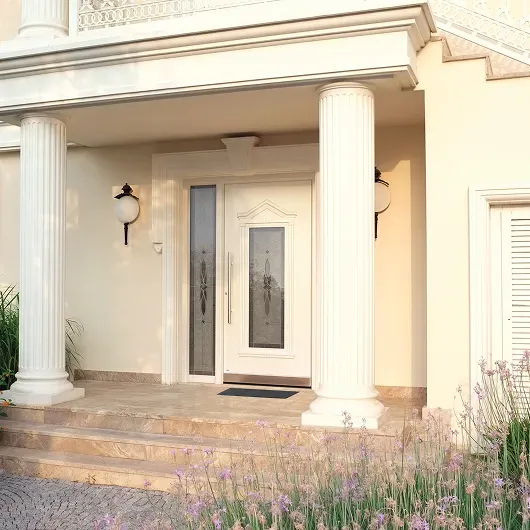 Modern front doors with side panels