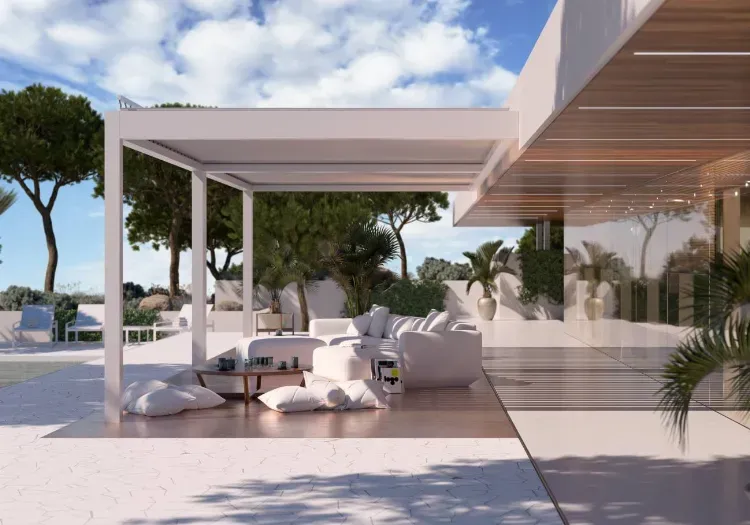 Terrassenüberdachung an der Hauswand