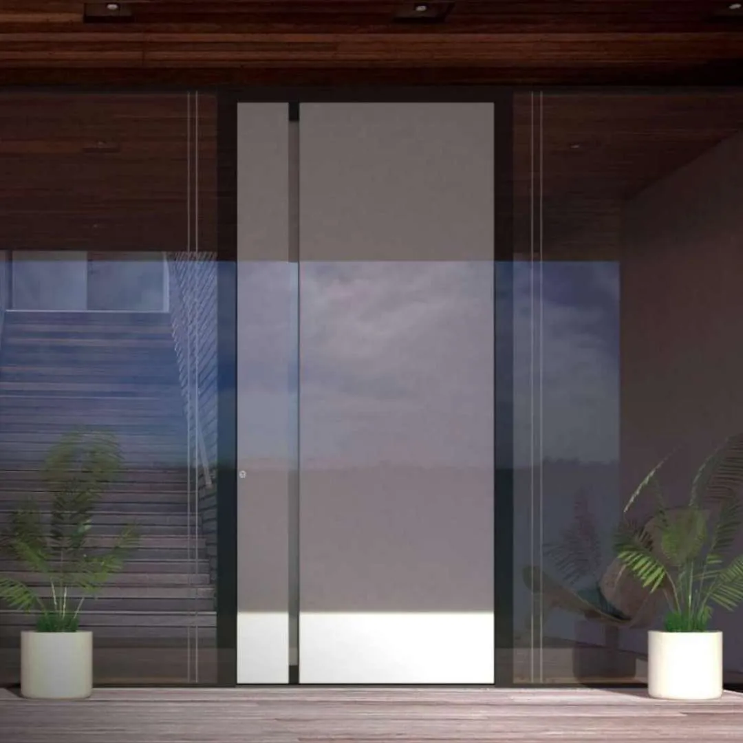 Moderne elegante weiße Alu‑Türen