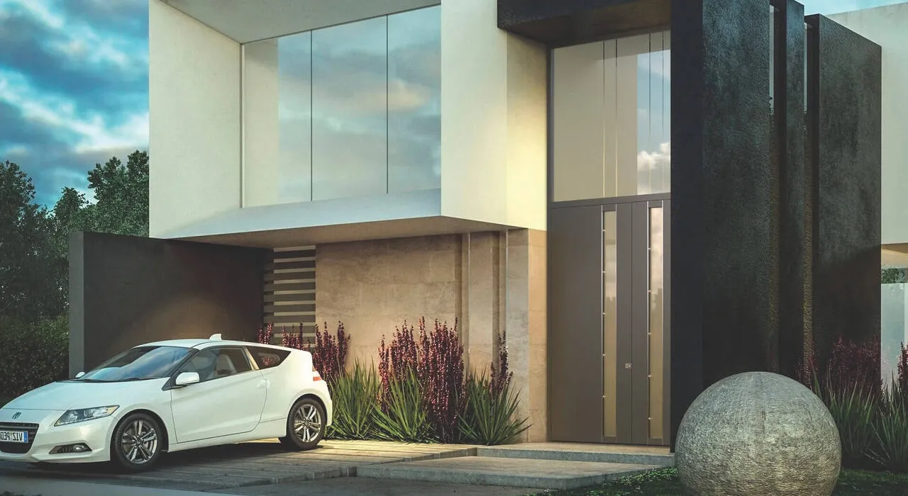 Nebeneingangstur mit Oberlicht