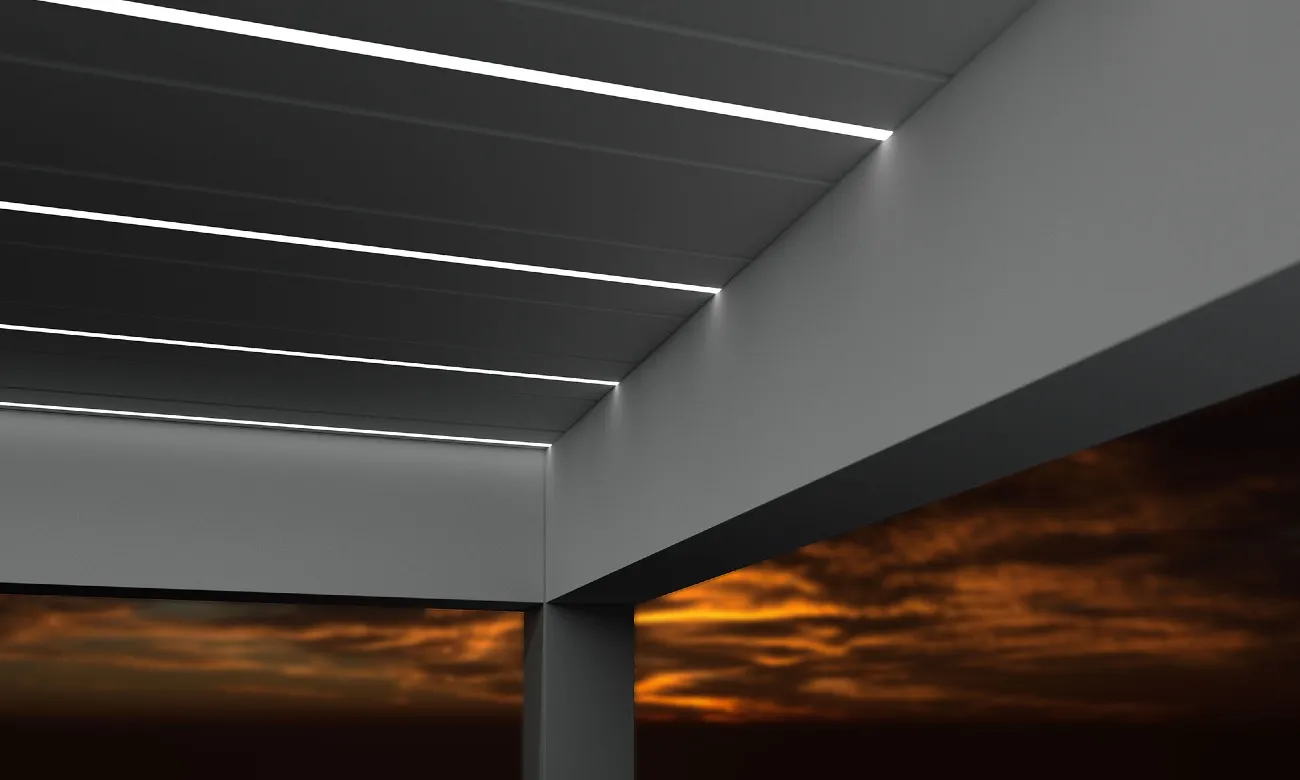 LED-Terrassenbeleuchtung als Teil der Pergola-Ausstattung