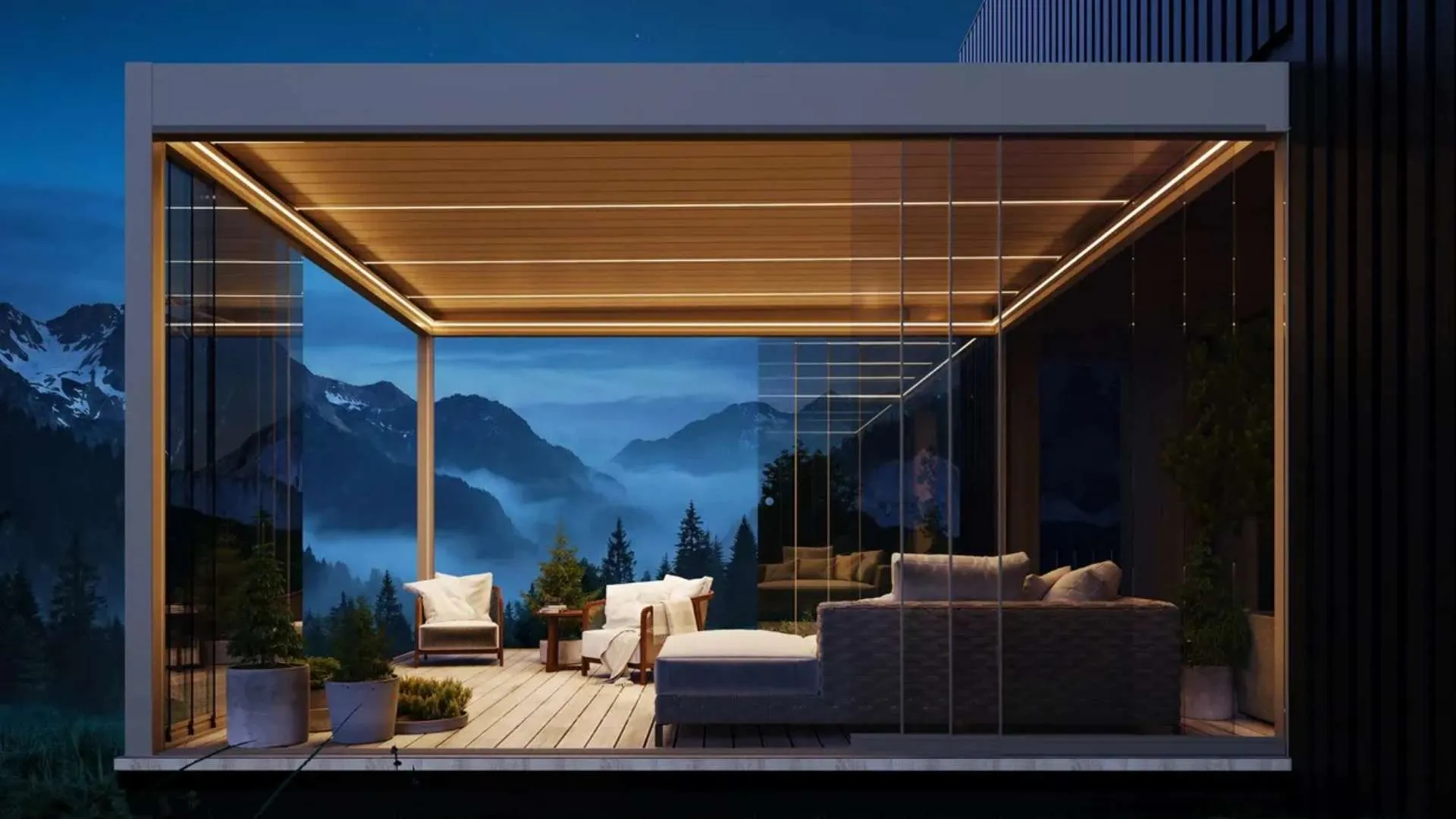 Pergola‑Pavillon aus Aluminium