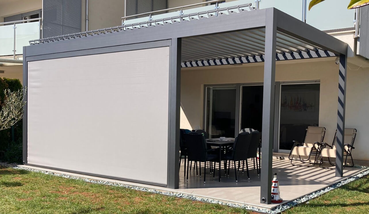 Pergola z ZIP senčili