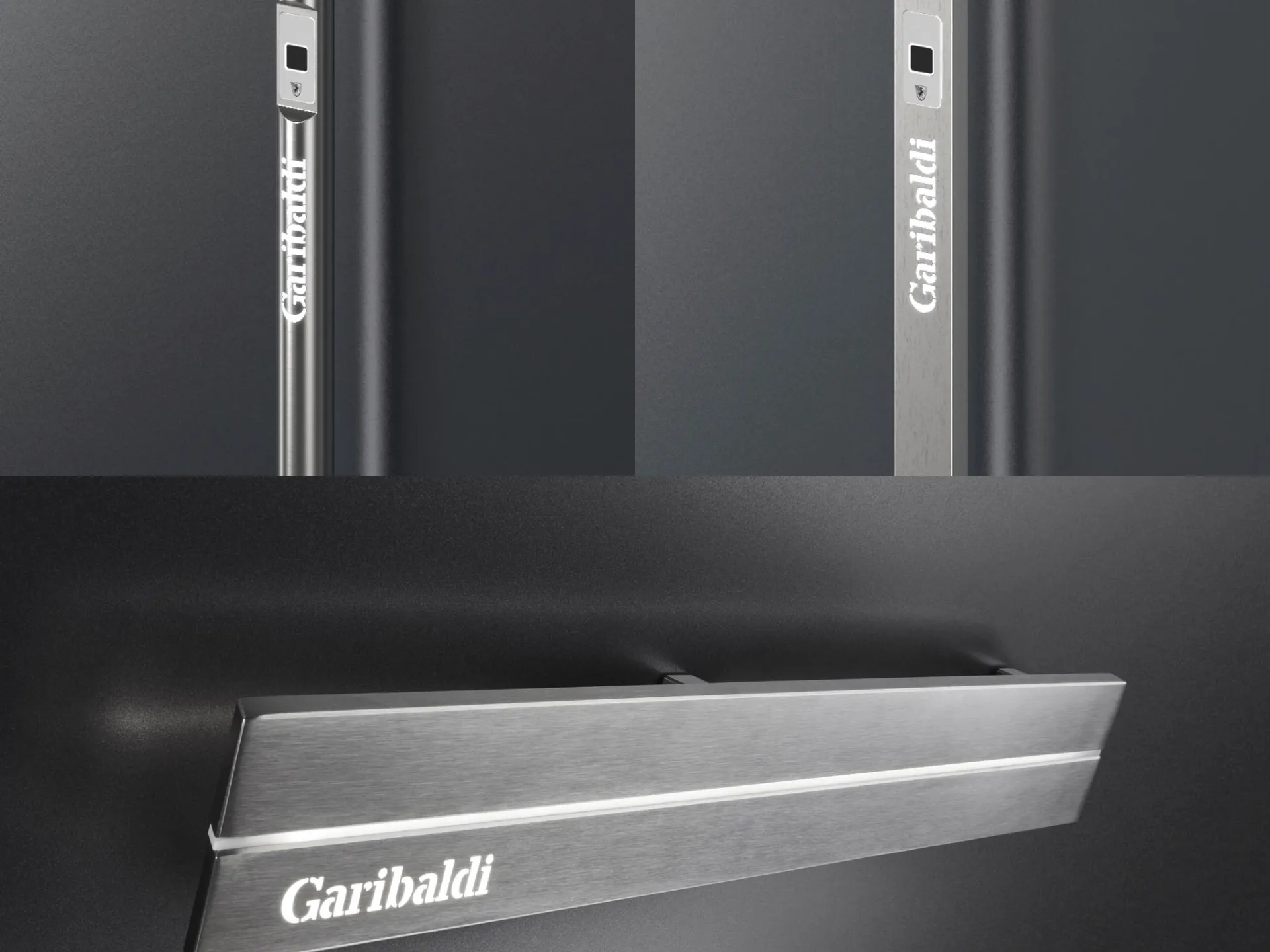 Beleuchtete Wörter auf den Griffen