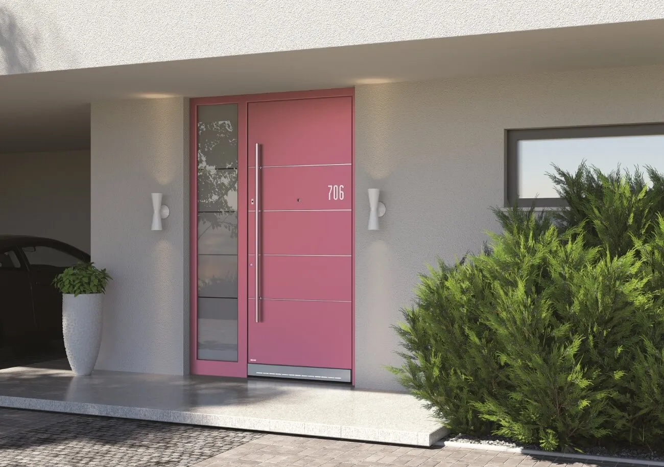 Range of pink front door colour shades
