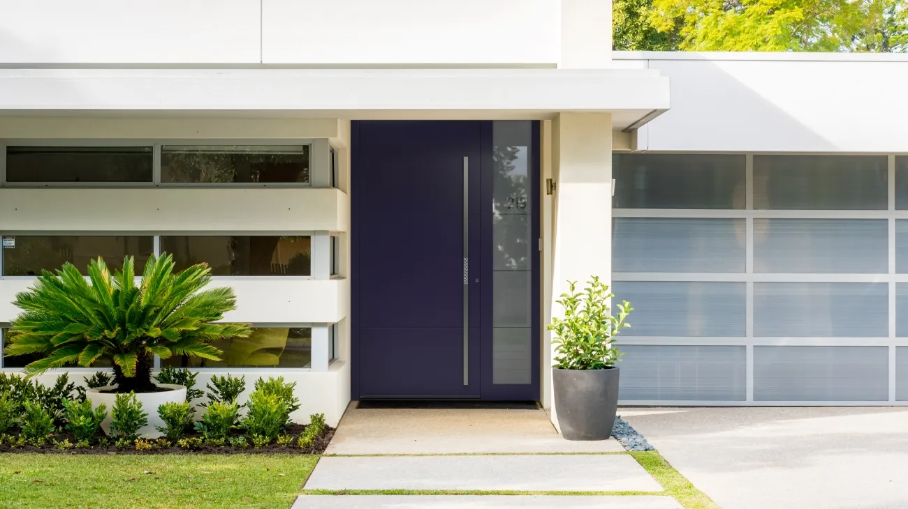 Unique purple front door