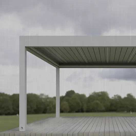 Rain sensor for automatic louver adjustment