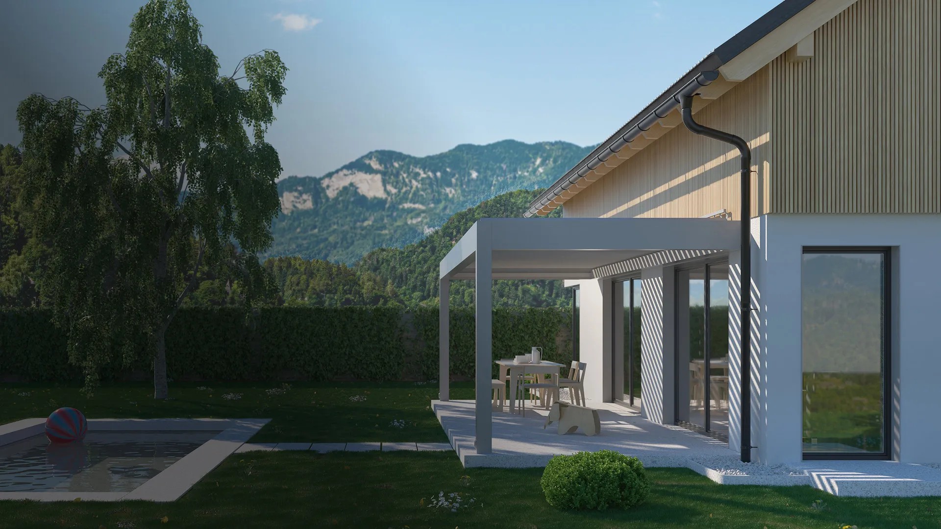 Terrassenüberdachung Weiß