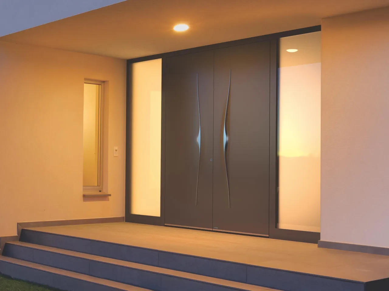 timber door with bulit in sidelights