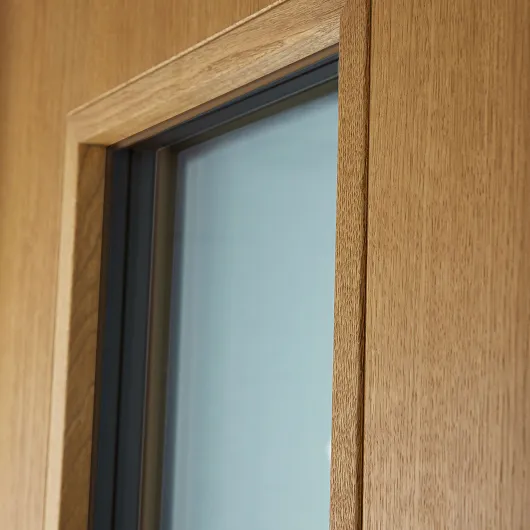 wooden door leaf with glazing