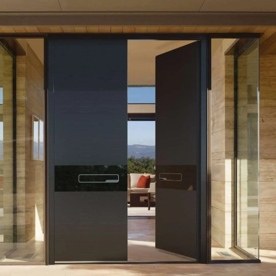 Zweifluegelige Haustüren mit ESG Deckglas
